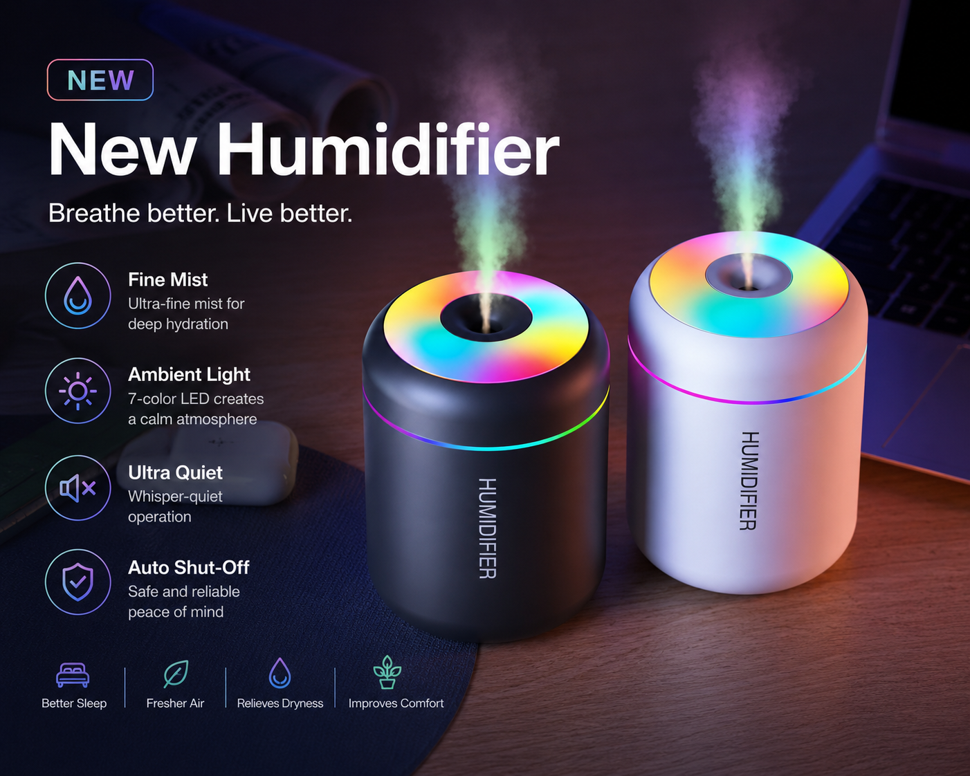 AuraMist Mini Humidifier